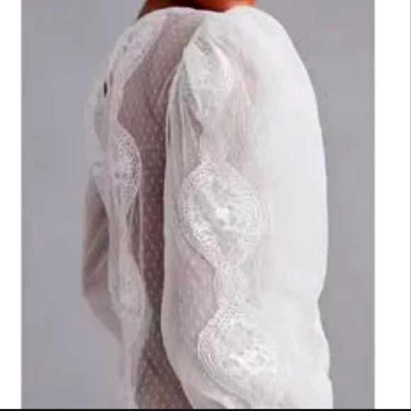Anthropologie, Lace beaded puff sleeve xs - Picture 3 of 8